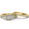 0.94ct Brilliant Cut Diamond Vintage Gold Bridal Set - 02CG20